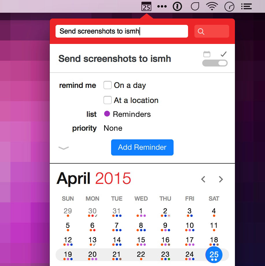 Mac calendar reminders